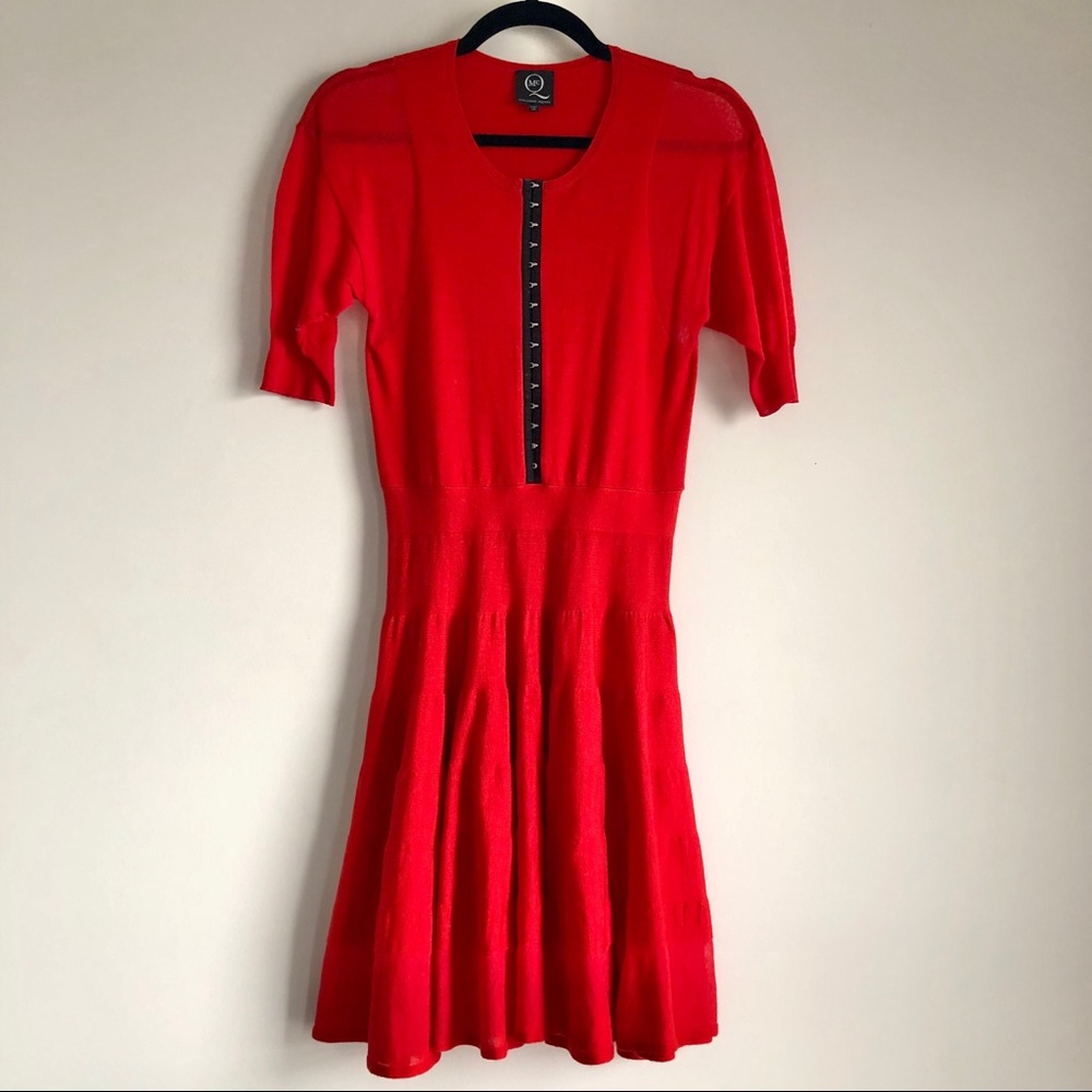 McQ by Alexander McQueen Red Knit Sweater Dress